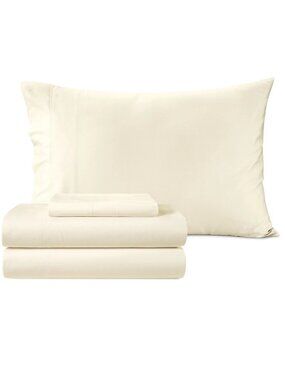 SleepRX 300 Thread Count 4-Pc. Sheet Set, Cotton-Bamboo - Egret